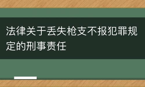 法律关于丢失枪支不报犯罪规定的刑事责任