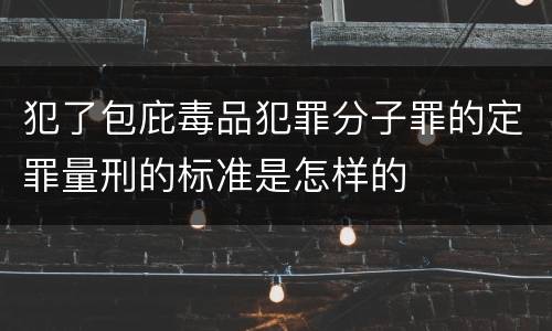 犯了包庇毒品犯罪分子罪的定罪量刑的标准是怎样的