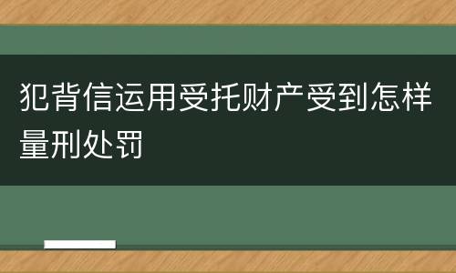 犯背信运用受托财产受到怎样量刑处罚