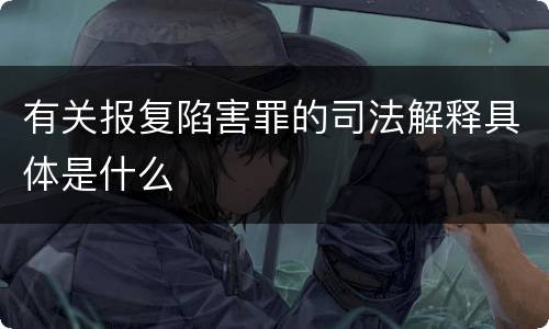 有关报复陷害罪的司法解释具体是什么