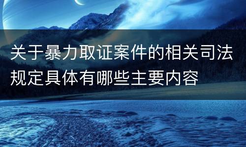 关于暴力取证案件的相关司法规定具体有哪些主要内容