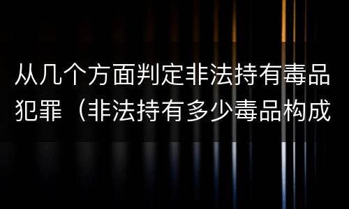 从几个方面判定非法持有毒品犯罪（非法持有多少毒品构成犯罪）