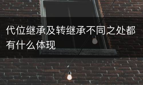 代位继承及转继承不同之处都有什么体现