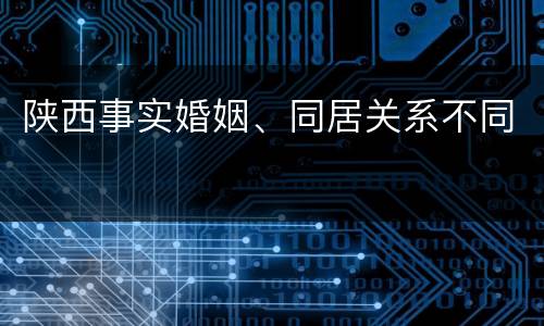 陕西事实婚姻、同居关系不同