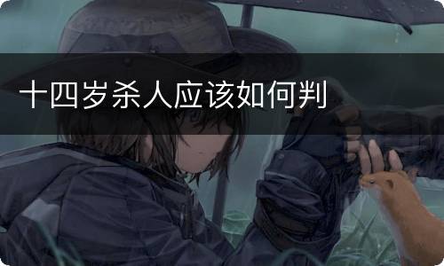 十四岁杀人应该如何判