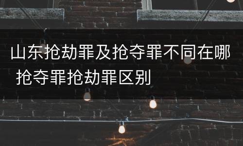 山东抢劫罪及抢夺罪不同在哪 抢夺罪抢劫罪区别