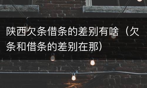 陕西欠条借条的差别有啥（欠条和借条的差别在那）