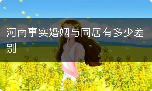 河南事实婚姻与同居有多少差别