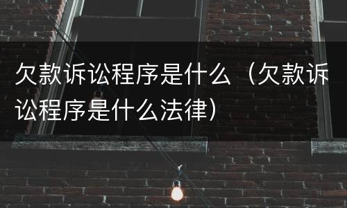 欠款诉讼程序是什么（欠款诉讼程序是什么法律）