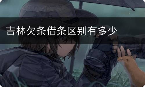 吉林欠条借条区别有多少