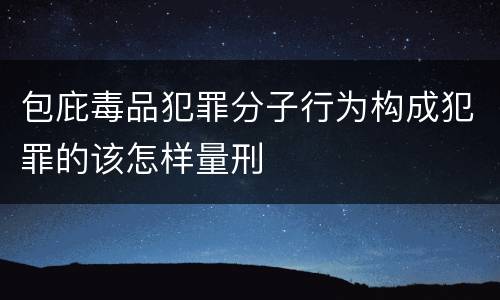 包庇毒品犯罪分子行为构成犯罪的该怎样量刑