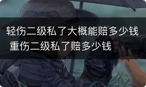 轻伤二级私了大概能赔多少钱 重伤二级私了赔多少钱