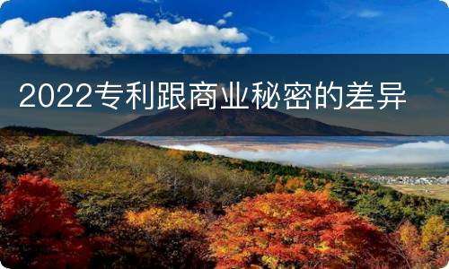 2022专利跟商业秘密的差异
