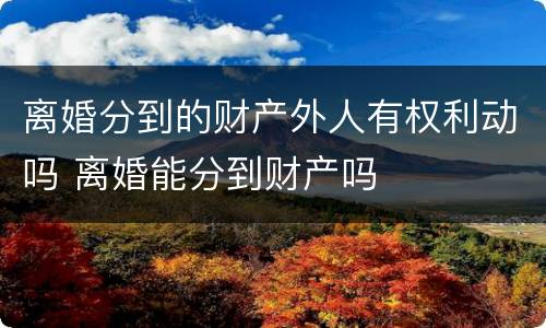 离婚分到的财产外人有权利动吗 离婚能分到财产吗