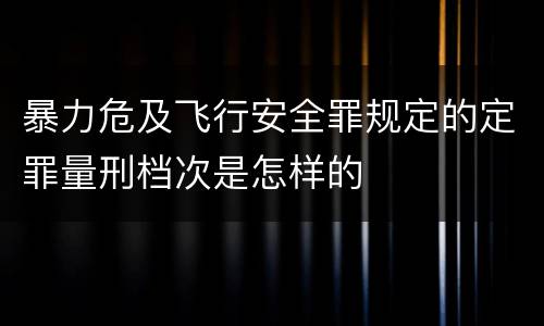 暴力危及飞行安全罪规定的定罪量刑档次是怎样的