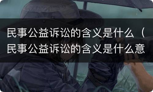 民事公益诉讼的含义是什么（民事公益诉讼的含义是什么意思）