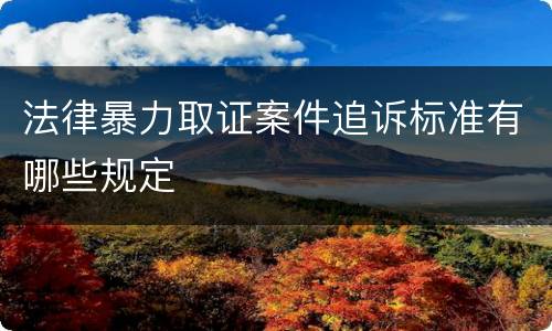 法律暴力取证案件追诉标准有哪些规定