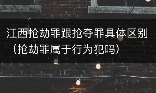 江西抢劫罪跟抢夺罪具体区别（抢劫罪属于行为犯吗）