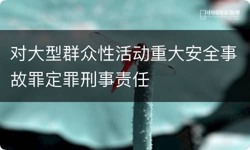 对大型群众性活动重大安全事故罪定罪刑事责任