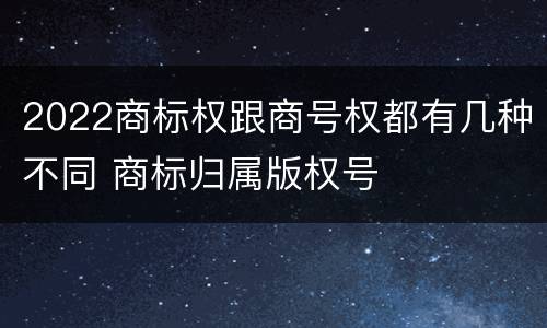 2022商标权跟商号权都有几种不同 商标归属版权号
