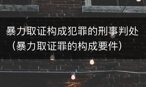 暴力取证构成犯罪的刑事判处（暴力取证罪的构成要件）