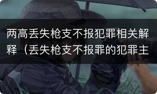 两高丢失枪支不报犯罪相关解释（丢失枪支不报罪的犯罪主体）