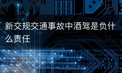 新交规交通事故中酒驾是负什么责任