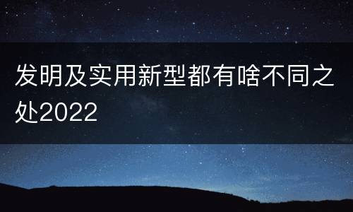 发明及实用新型都有啥不同之处2022
