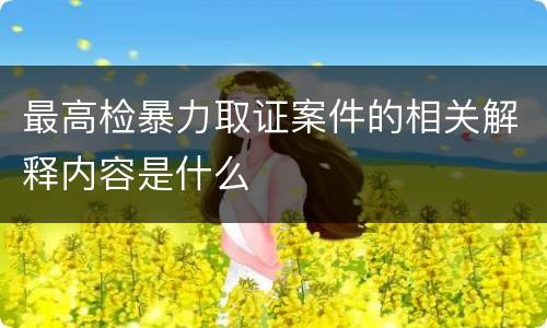 最高检暴力取证案件的相关解释内容是什么