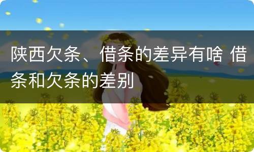 陕西欠条、借条的差异有啥 借条和欠条的差别