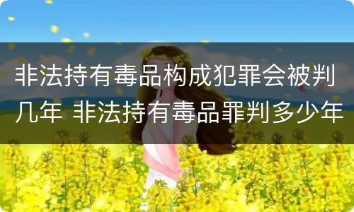 非法持有毒品构成犯罪会被判几年 非法持有毒品罪判多少年