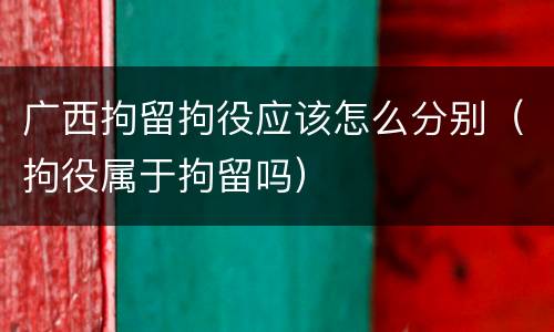 广西拘留拘役应该怎么分别（拘役属于拘留吗）