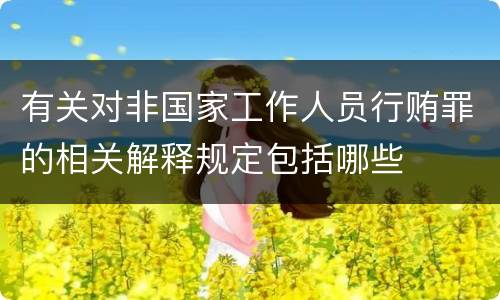 有关对非国家工作人员行贿罪的相关解释规定包括哪些
