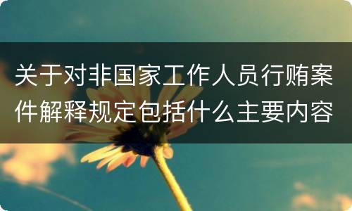 关于对非国家工作人员行贿案件解释规定包括什么主要内容