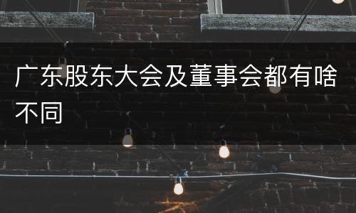 广东股东大会及董事会都有啥不同