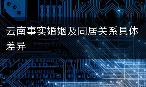 云南事实婚姻及同居关系具体差异