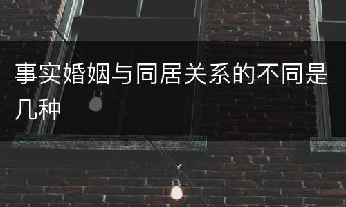 事实婚姻与同居关系的不同是几种
