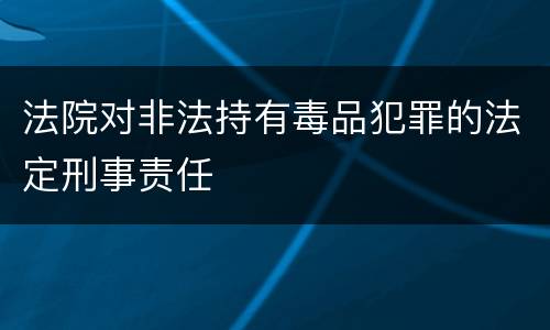 法院对非法持有毒品犯罪的法定刑事责任