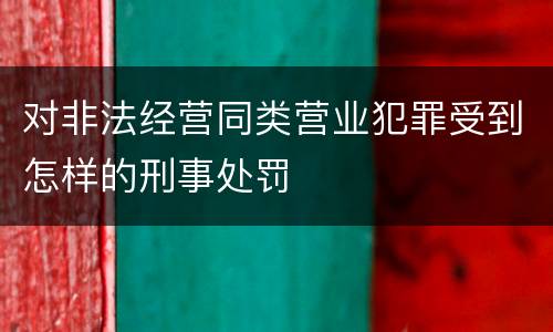 对非法经营同类营业犯罪受到怎样的刑事处罚