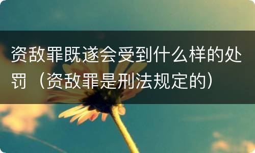 资敌罪既遂会受到什么样的处罚（资敌罪是刑法规定的）