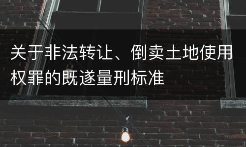 关于非法转让、倒卖土地使用权罪的既遂量刑标准