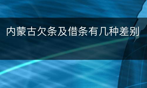 内蒙古欠条及借条有几种差别