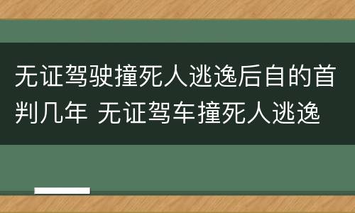 无证驾驶撞死人逃逸后自的首判几年 无证驾车撞死人逃逸