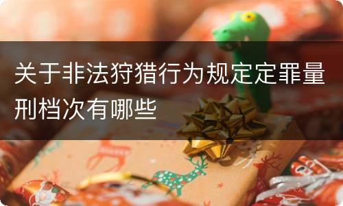 关于非法狩猎行为规定定罪量刑档次有哪些