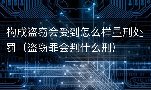构成盗窃会受到怎么样量刑处罚（盗窃罪会判什么刑）