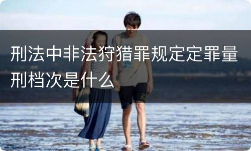 刑法中非法狩猎罪规定定罪量刑档次是什么