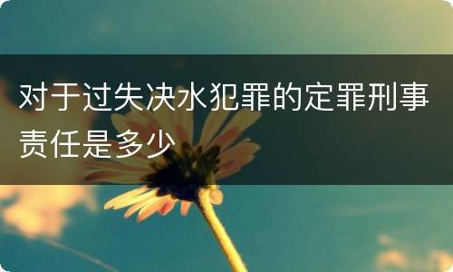 对于过失决水犯罪的定罪刑事责任是多少