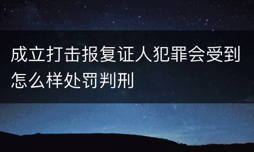 成立打击报复证人犯罪会受到怎么样处罚判刑