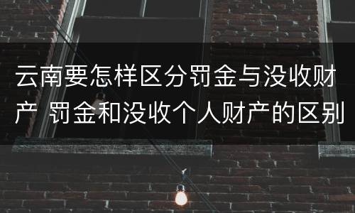 云南要怎样区分罚金与没收财产 罚金和没收个人财产的区别