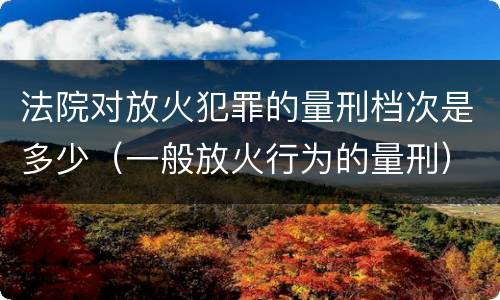 法院对放火犯罪的量刑档次是多少（一般放火行为的量刑）